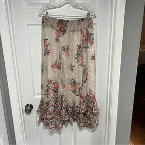 Style & Co. Beige Floral Maxi Skirt